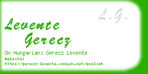 levente gerecz business card